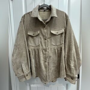 Corduroy Peplum Top/Jacket